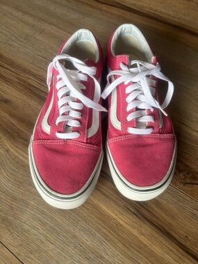 Vans Pink and White Old Skool Sneakers